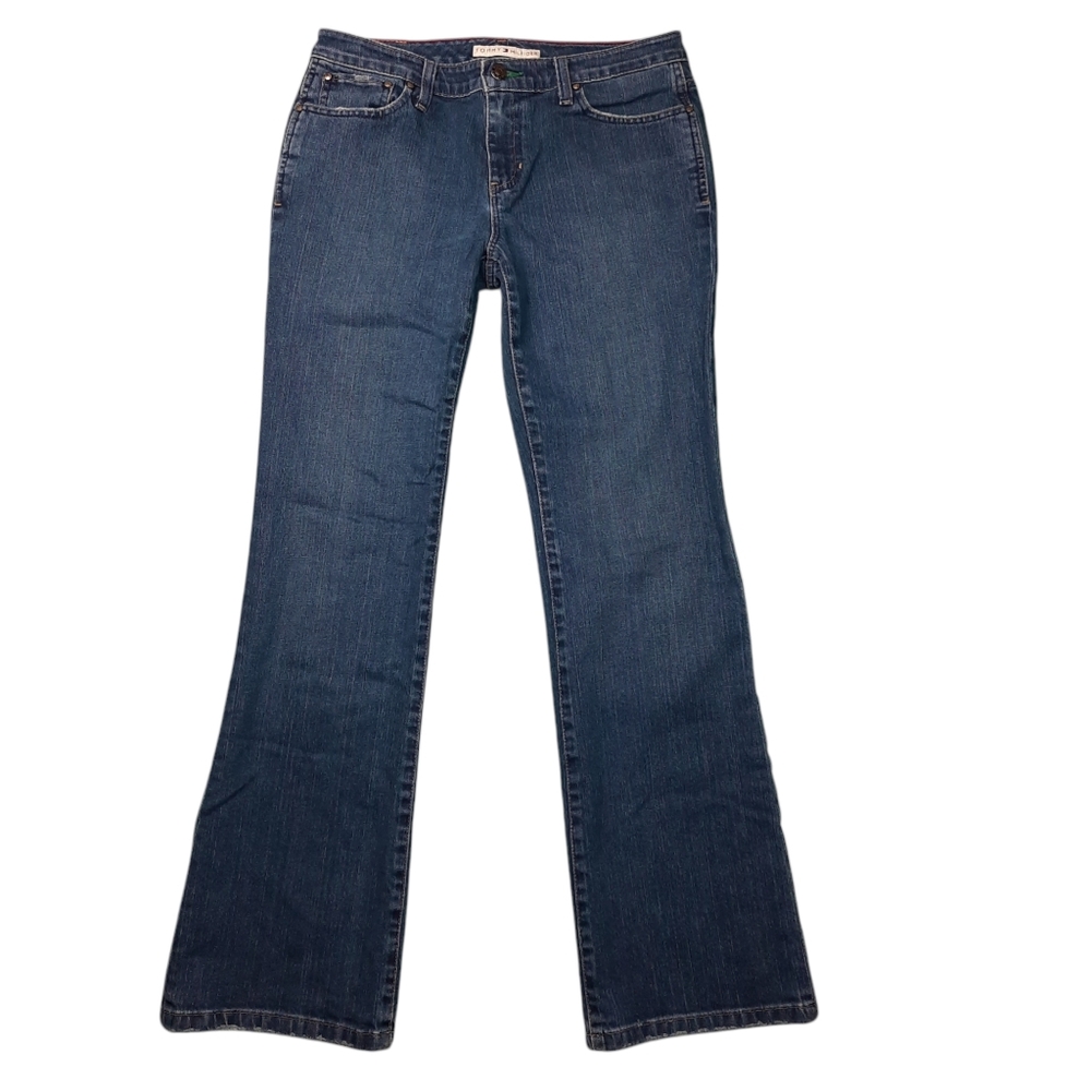 Tommy Hilfiger VTG Y2K Low Rise Boot Blue Jeans SZ 8
